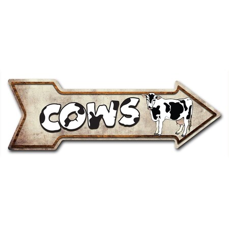 Signmission Cows Arrow Decal Funny Home Decor 30in Wide D-A-10-999898